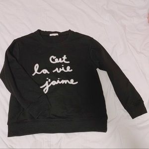 Embroidered C’est La Vie J’aime Sweatshirt size S